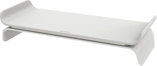 Leitz Ergo 65040085 Adjustable Monitor Stand with 2 Height Settings, 20.8 x 11.2 x 48.3 cm, Light Grey