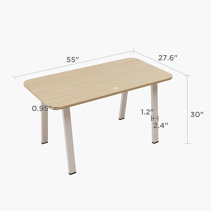 Modular Computer Office Desk, Modern Style Small Study Writing Workstation Table for Home & Business, Large (55" x 28")
