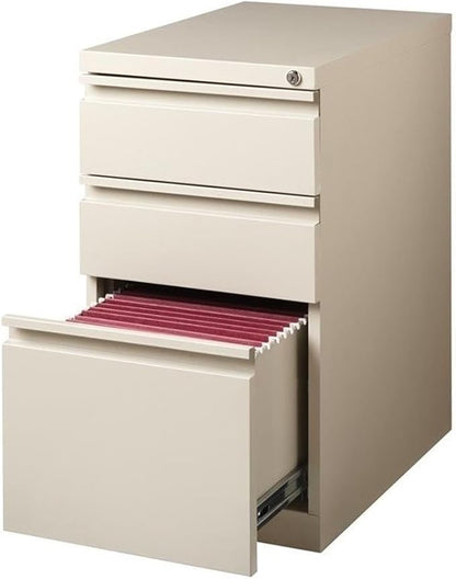 Hirsh 15" W 3 Drawer Desk Pedestal, Putty, Letter 18574-1 Each