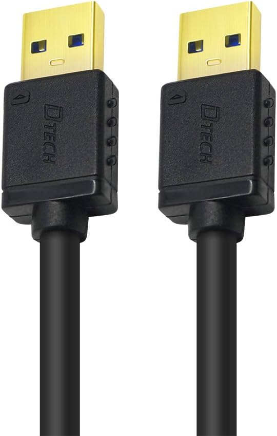 DTECH 3 ft USB 3.0 Type A to A Cable Male to Male High Speed Data Cord in Black
