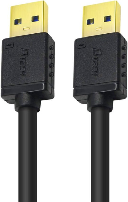 DTECH 3 ft USB 3.0 Type A to A Cable Male to Male High Speed Data Cord in Black