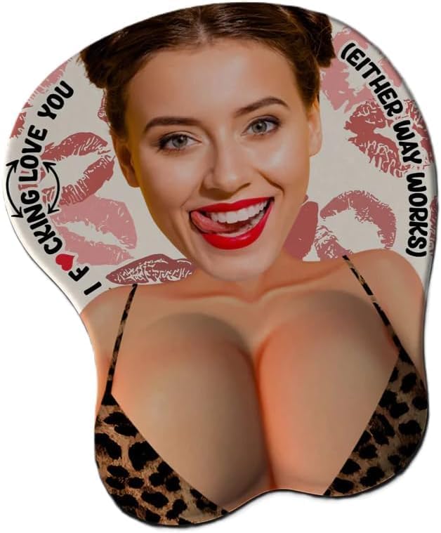 I Fucking Love You - Personalized Photo 3D Mouse Pad, I Love Fucking You - Custom Face Sexy Body 3D Mouse Pad for Naughty Couple, 3D Adult Jokes Gift for Couple Boyfriend Husband on Birthday Christmas