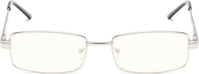 Readers Readers.com Reading Glasses: The Dash Blue Light, Metal rectangle Style for Men and Women