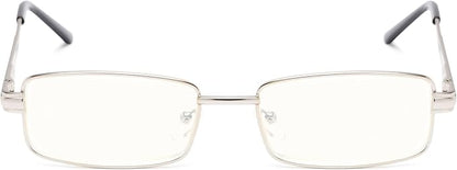 Readers Readers.com Reading Glasses: The Dash Blue Light, Metal rectangle Style for Men and Women