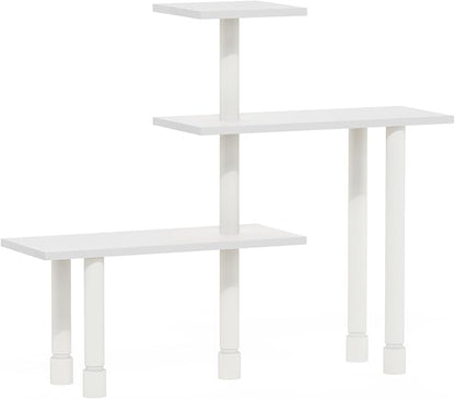 Furinno Turn-N-Tube Kitchen Countertop Organizer, 3-Tier Corner Countertop Organizer Shelf, Corner Shelf, for Kitchen, Pantry, Organizers and Storage, White