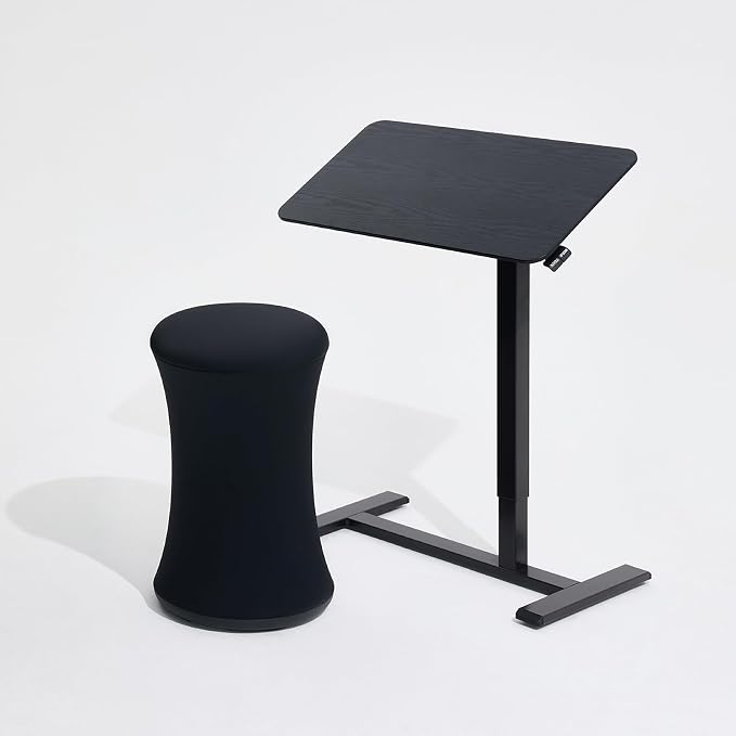 TopJob AnyDesk Nest Pro Sit Standing Desk, Portable Folding Stand Desk with Hidden Wheels, Computer Workstations, Home Use, Couch Side Table, Bedside Table, Kitchen Prep Table, Cordless (Black)