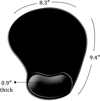 DOOKE Ergonomic Mouse Pad with Wrist Support and,Mouse Pads with Non-Slip PU Base for Home Office Working Studying Easy Typing & Pain Relief Black