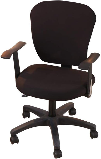 Jinzio Computer Office Chair Cover - Split Protective & Stretchable Cloth Polyester Universal Desk Task Chair Chair Covers Stretch Rotating Chair Slipcover, Black