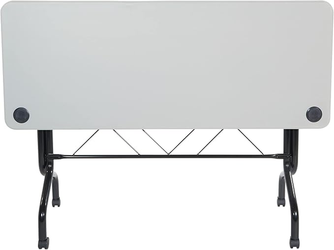 Office Star Resin Multipurpose Flip Training Table with Locking Casters for Home and Office, 5 Feet