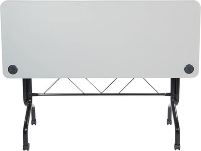 Office Star Resin Multipurpose Flip Training Table with Locking Casters for Home and Office, 5 Feet