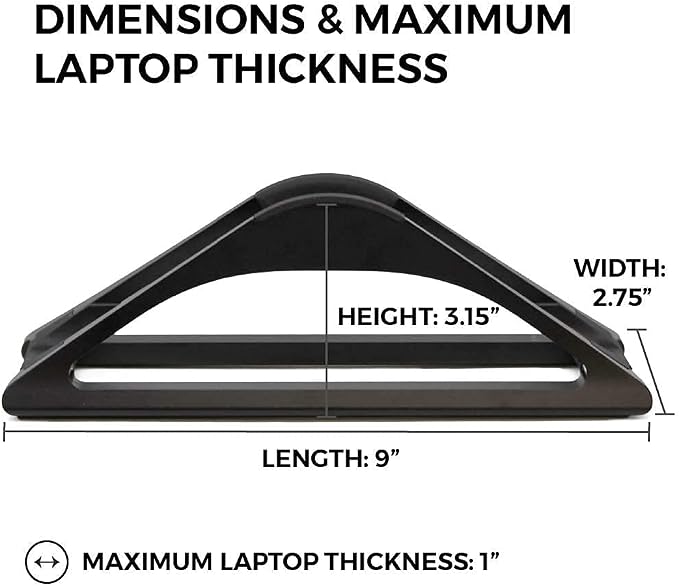 HumanCentric Vertical Laptop Stand for Desks in Matte Black, Upright Adjustable Holder to Dock Apple MacBook Stand, and Other Laptops to Organize Work & Home Office, Automatic Grip