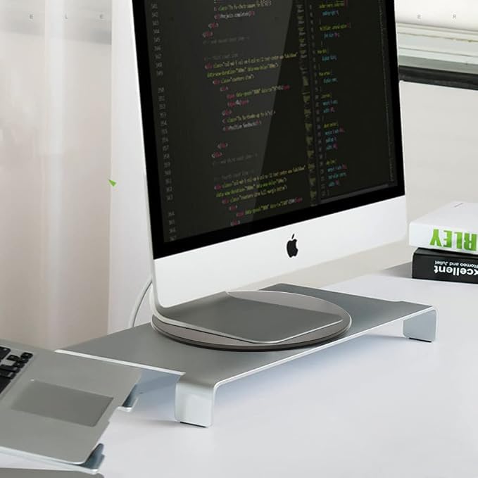 Aluminum 360° Rotation Monitor Swivel Base Computer Screen Monitor Turntable Stand Flat Panel TV Rotating Mat for iMac Laptop Potted Plants Arts Crafts Products Display Stand