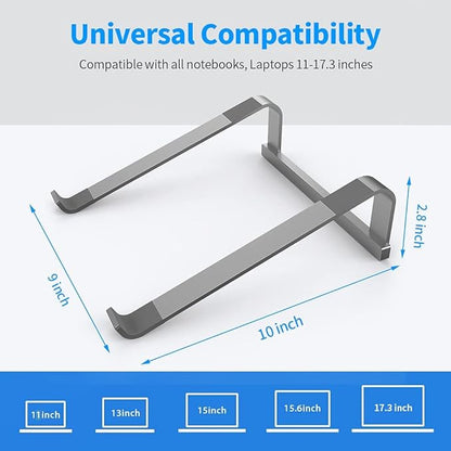 LENRUE Laptop Stand for Desk，Stable MacBook Pro Stand，Ergonomic Aluminum Computer Riser for 12 13 15 16.2 inch ，Computer Cooling Stand for Mac MacBook Pro Air,HP, Dell, More PC Notebook (Space Gray)