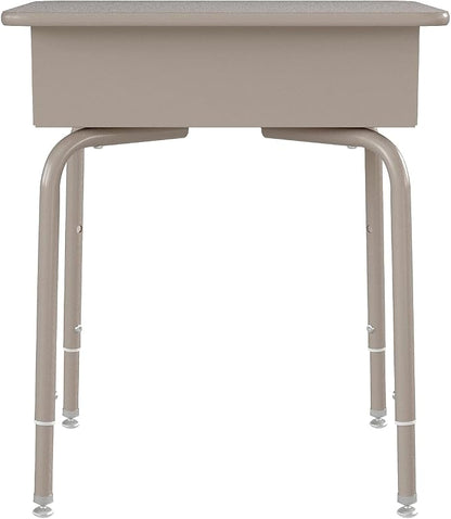 Flash Furniture Billie Student Desk - Gray Granite Open Front School Desk - Silver Metal Frame - 24"W x 18"D Adjustable Height, Durable for School or Remote Learning