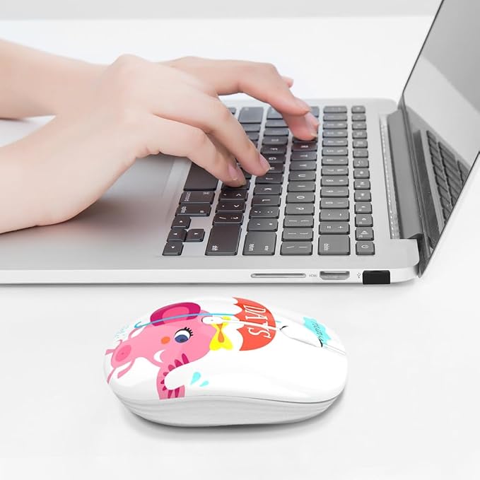 JUHOO Wireless Mouse with Nano Receiver for PC, Laptop, Notebook, Computer, MacBook, Less Noise, Portable Mobile Optical Mice