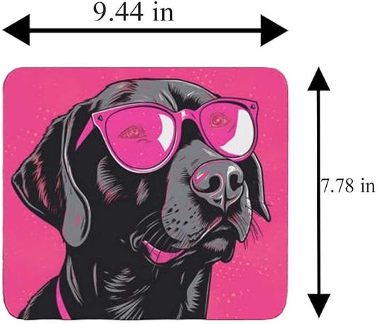Pink Mousepad Glamour Dog Labrador Retriever Mouse Pad for Home Office Gaming Working Desk Computer Desktop Accessories Non-Slip Rubber Mousepad for Dog Lovers