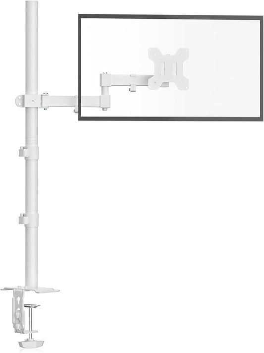 Bracwiser Single Fully Adjustable Standing Height Monitor Arm Stand Mount 800mm Tall for Monitor Computer Screen 13 15 17 19 20 22 23 24 26 27 30 32 inch VESA 75 100 (MD7821W)