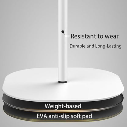 Small Laptop Standing Desk, 18“H - 46”H Adjustable Height Pedestal Side Table with Wooden Top, Portable Tall End Table, Stand-Up Desk for Bedside, Couch, Sofa, Living Room, Bedroom, Home Office, White