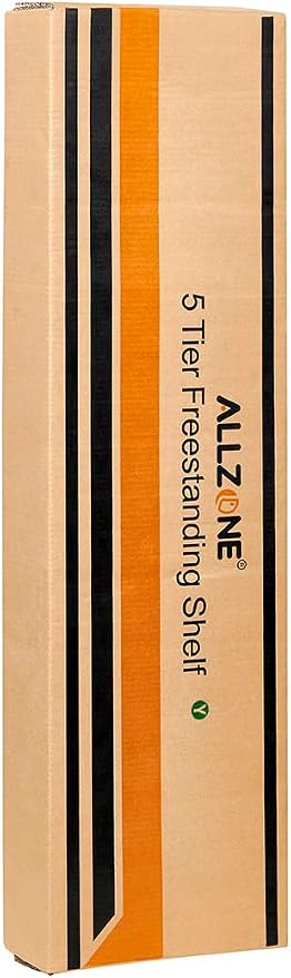 ALLZONE Adjustable Tall Narrow Bookshelf, 5-Tier Floor-to-Ceiling Tension Mount Ladder Book Shelf with Storage for Versatile Uses, Fits 92-116 Inch Ceilings, 27.84-Inch Wide Wood Shelves, Black Relief