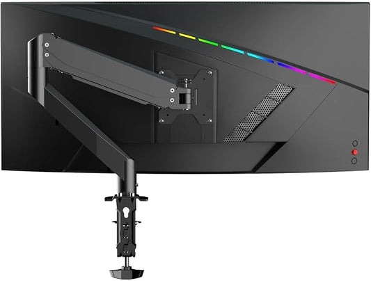 Pholiten Single Monitor Mount, Fully Adjustable Gas Spring Single Monitor Arm for up to 35 inch Screens, Computer Monitor Stand for Desk Holds up to 24lb, VESA 75/100mm, Black