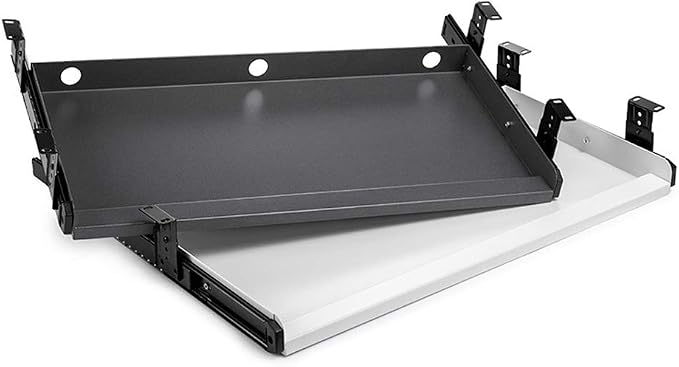 Keyboard Tray Under Desk Heavy-Duty Metal Slide-Out Platform Drawer Tray (Gray)