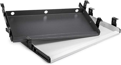 Keyboard Tray Under Desk Heavy-Duty Metal Slide-Out Platform Drawer Tray (Gray)