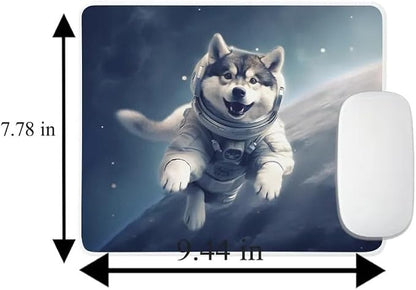 Mouse Pad Astronaut Dog in Space Mouse Pad Puppy floating in Space for Home Office Work Desk Computer Desktop Laptop for Dog Lovers (Alaskan Malamute)