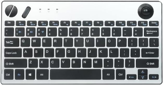 JOMAA 78 Keys Dual Mode Wireless Trackball Keyboard, Bluetooth 5.0 & 2.4G Wireless Keyboard with 19mm Trackball for Windows Mac iOS Android Computer Tablet Desktop