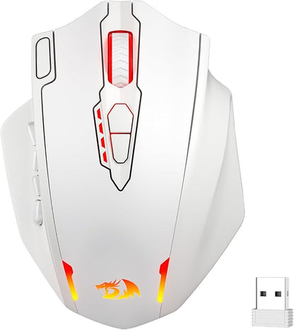 Redragon M913 Impact Elite Wireless Gaming Mouse, 16000 DPI Wired/Wireless RGB Mouse with 16 Programmable Buttons, 45 Hr Battery and Pro Optical Sensor, 12 Side Buttons MMO Mouse