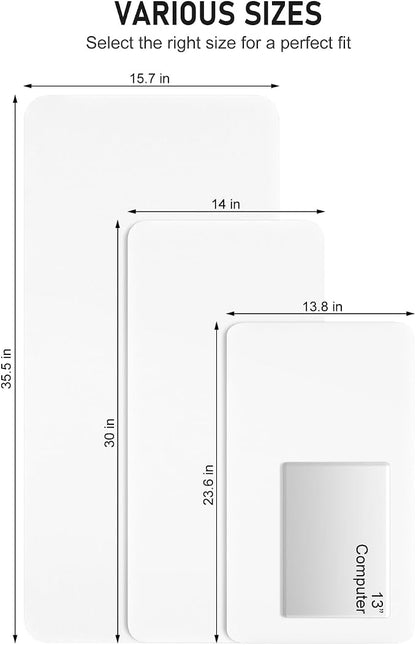 Desk Pad, 35.5" x 17" PU Leather Non-Slip Desk Mat Large Mouse Pad for Desktop, Waterproof Laptop Computer Writing Mat for Office, Home, Work, Gaming, White