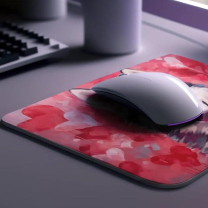 Siberian Husky Mouse Pad Dog with Red Hearts Pattern Non-Slip Rubber Mouse Pad Puppy in Love Mouse Pad for Home Office Work Desk Computer Desktop Laptop for Dog Lovers