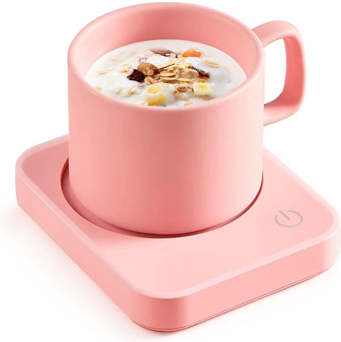 VOBAGA Coffee Mug Warmer for Desk with Auto Shut Off & 3-Temp Settings, Coffee Cup Warmer Galentines Day Gift Home Office Accessory, Perfect for Coffee, Tea, Milk (No Mug)