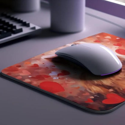 Australian Terrier Mouse Pad Dog with Red Hearts Pattern Non-Slip Rubber Mouse Pad Puppy in Love Mouse Pad for Home Office Work Desk Computer Desktop Laptop for Dog Lovers
