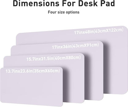 Aothia Large PU Leather Desk Pad Protector – Non-Slip Mouse Pad & Writing Mat for Office/Home, Waterproof, Easy to Clean (36" x 17", Soft Lavender)