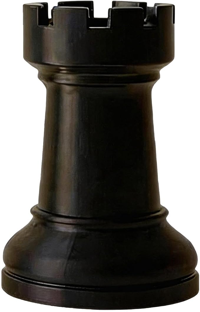 Chess Rook Pen Holder, 3D Printed Chess Piece Desk Organizer for Home Office Decor, Black (Black)