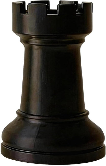Chess Rook Pen Holder, 3D Printed Chess Piece Desk Organizer for Home Office Decor, Black (Black)