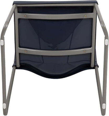 Flash Furniture HERCULES Series 880 lb. Capacity Navy Full Back Contoured Stack Chair with Gray Powder Coated Sled Base