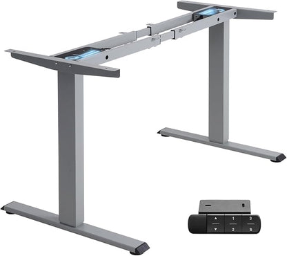 TOPSKY Dual Motor Electric Standing Desk Frame, Height Adjustable Sit Stand Base for Home Office, Fits Table Tops up to 70.8 x 31.5 Inch, 225 lb Capacity (Grey, Without Stand)