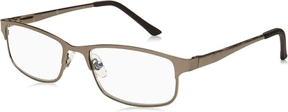 Foster Grant Men's Samson Rectangular Reading Glasses, Satin Dark Gunmetal/Transparent, 52 mm + 2.75
