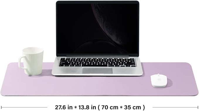 Leather Desk Mat - Non-Slip PU Desk Pad for Office and Home - Desk Organization and Accessories - Ideal for Large Mouse Pad and Desk Mats on Top of Desks (Purple,27.6"x 13.8")