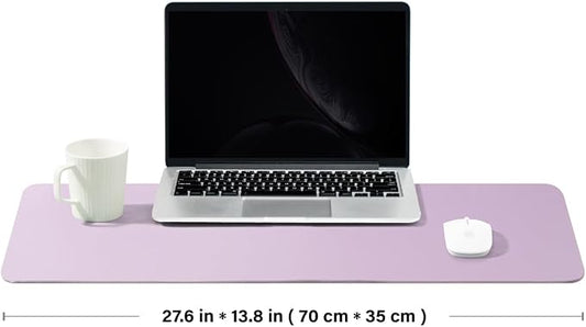 Leather Desk Mat - Non-Slip PU Desk Pad for Office and Home - Desk Organization and Accessories - Ideal for Large Mouse Pad and Desk Mats on Top of Desks (Purple,27.6"x 13.8")