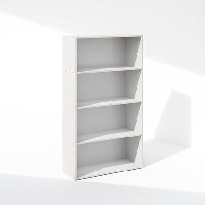 Furinno Simple Book Shelf, 4-Tier Bookshelf, Bookcase with Open Shelf, 9.4 x 23.6 x 41.7, for Living Room, Bedroom, Home Office, White
