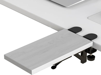 Sisyphy Ergonomics Desk Extender Tray, 11.8x5.9" Punch-Free Clamp on, Foldable Keyboard Drawer Tray, Table Mount Arm Wrist Rest Shelf, Computer Elbow Arm Support