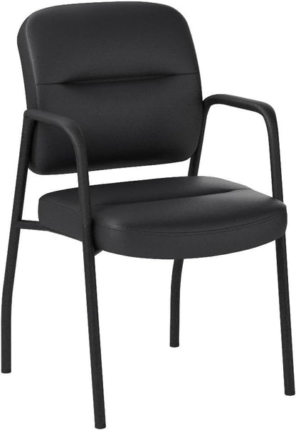 Devoko Waiting Room Office Reception Chairs Executive Leather Guest Chairs with Armrest Ergonomic Upholstered Lumbar Support Side Chairs (2 Pack)