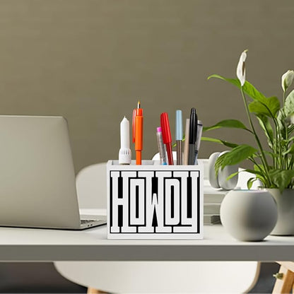 Western Office Decor Retro Howdy Western Gifts for Women Men western Wooden Pencil Holder Supplies desk decor for Workplace Home Holder2829