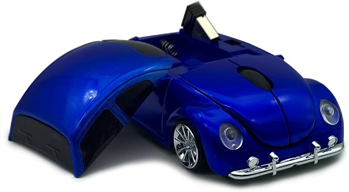 Wireless Mouse, TDRTECH Cool Sports Car Shaped Mouse 2.4GHz Optical Gaming Mouse for Computer PC Notebook Laptop-Blue