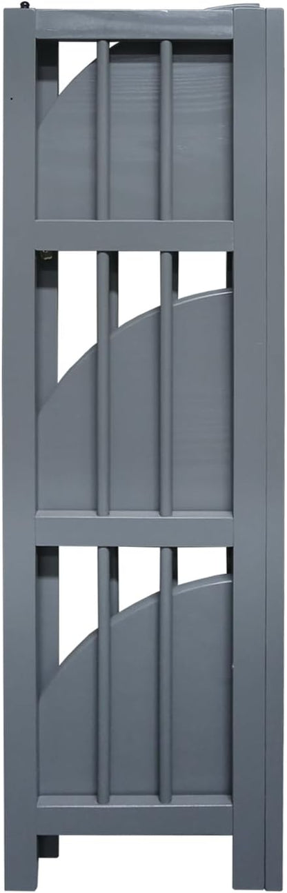 Casual Home Mission 4-Shelf Corner Folding Bookcase, Slate Gray