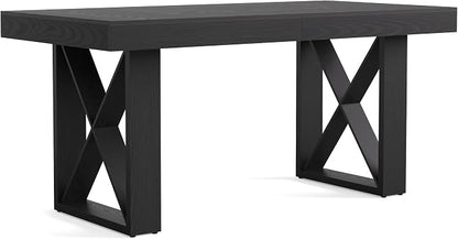 LITTLE TREE 63-Inch Long Computer Desk, Simple Wood Thick Appearance Design, Study Writing Gaming Work Executive Desk for Home Office, Black