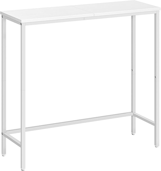 HOOBRO Narrow Console Table, 29.5" Small Entryway Table, Thin Sofa Table, Side Table, Display Table, for Hallway, Bedroom, Living Room, Foyer, White WW75XG01