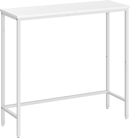 HOOBRO Narrow Console Table, 29.5" Small Entryway Table, Thin Sofa Table, Side Table, Display Table, for Hallway, Bedroom, Living Room, Foyer, White WW75XG01